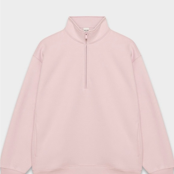 Aritiza Pink Half-Zip Sweatshirt - Picture 2 of 4
